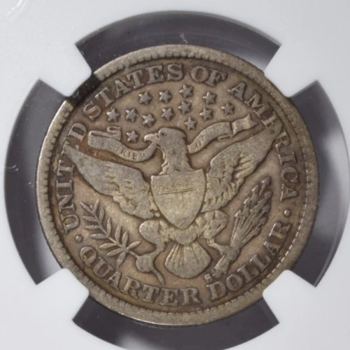 1897-S BARBER QUARTER ~ NICE ORIGINAL NGC VG10 BORDERLINE FINE! - Image 4 of 4