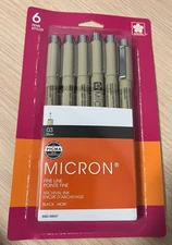 Sakura Pigma Micron Pens - Set of 6, Black, 03