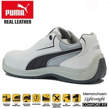 MENS PUMA LEATHER SAFETY COMPOSITE TOE CAP AIRPORT HIKING WORK ANKLE BOOTS SIZE