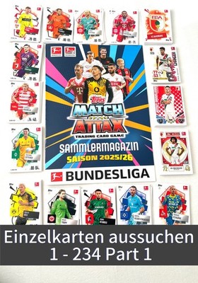 Topps Match Attax 2025/26 Bundesliga Einzelkarten aussuchen 1-234 Part 1
