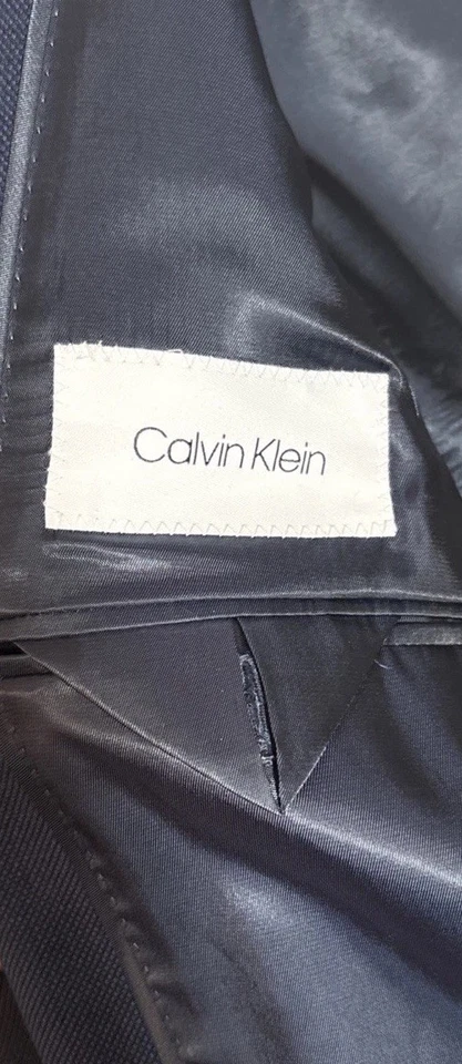 Calvin Klein Hombre 36S Azul Marino Traje Chaqueta Blazer 2 Botones Con Etiquetas Foto 4 de 4