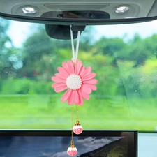 Daisy Flower Rear View Mirror Hanging Accessories - Cute Car Ornament for Women