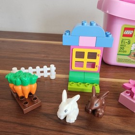 Lego Duplo Pink Brick Box Set 4623 Bunny Garden Toddler Incomplete Missing Bowl