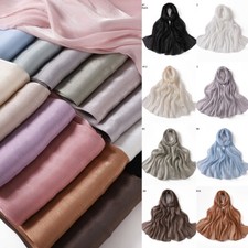 Satin Hijabs Scarf Muslim Women Shawls Head Wrap Glitter Headscarves Breathable