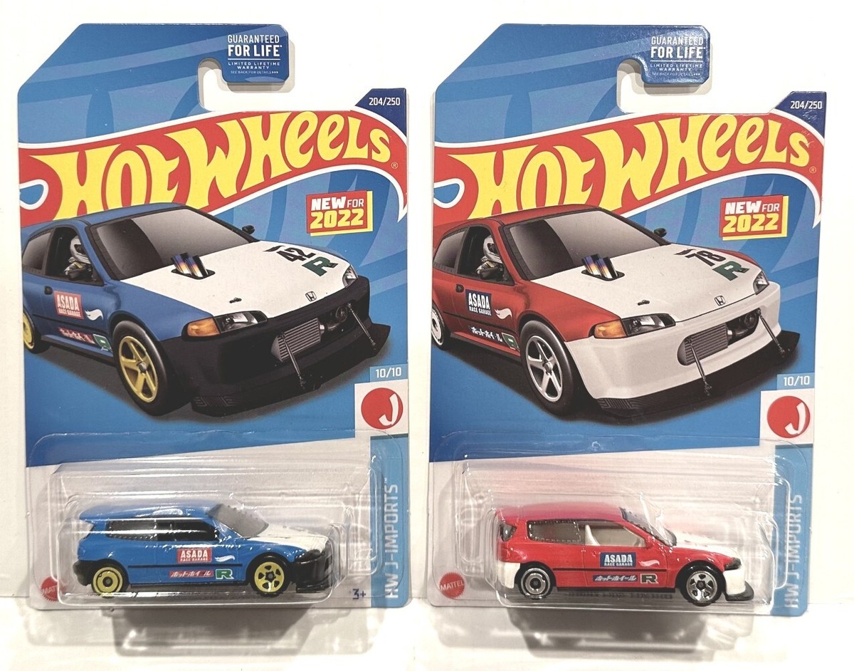 Set of 2 - 2023 HOT WHEELS A CASE HONDA CIVIC CUSTOM HW J-IMPORTS