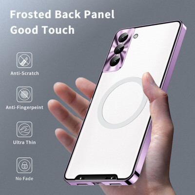Ultra-thin Magnetic Suction Frosted Back Metal Cell Phone Case for Samsung S23FE | eBay Ultra-thin Magnetic Suction Frosted Back Metal Cell Phone Case for Samsung S23FE | eBay