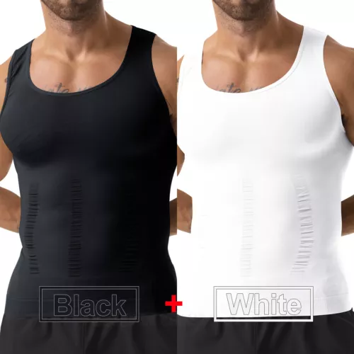 Herren Body Shaper Schlankmacher Shirt Kompression Weste Slim Shapewear Tank Top Girgle - Bild 26 von 46