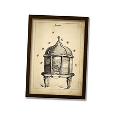 Antique Beehive Poster Bee Hive Art Print Bee...