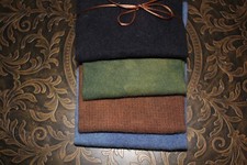 Hand Dyed Wool for Applique, Rug Hooking, Crafts - 4 Fat Quarters Earth Tones