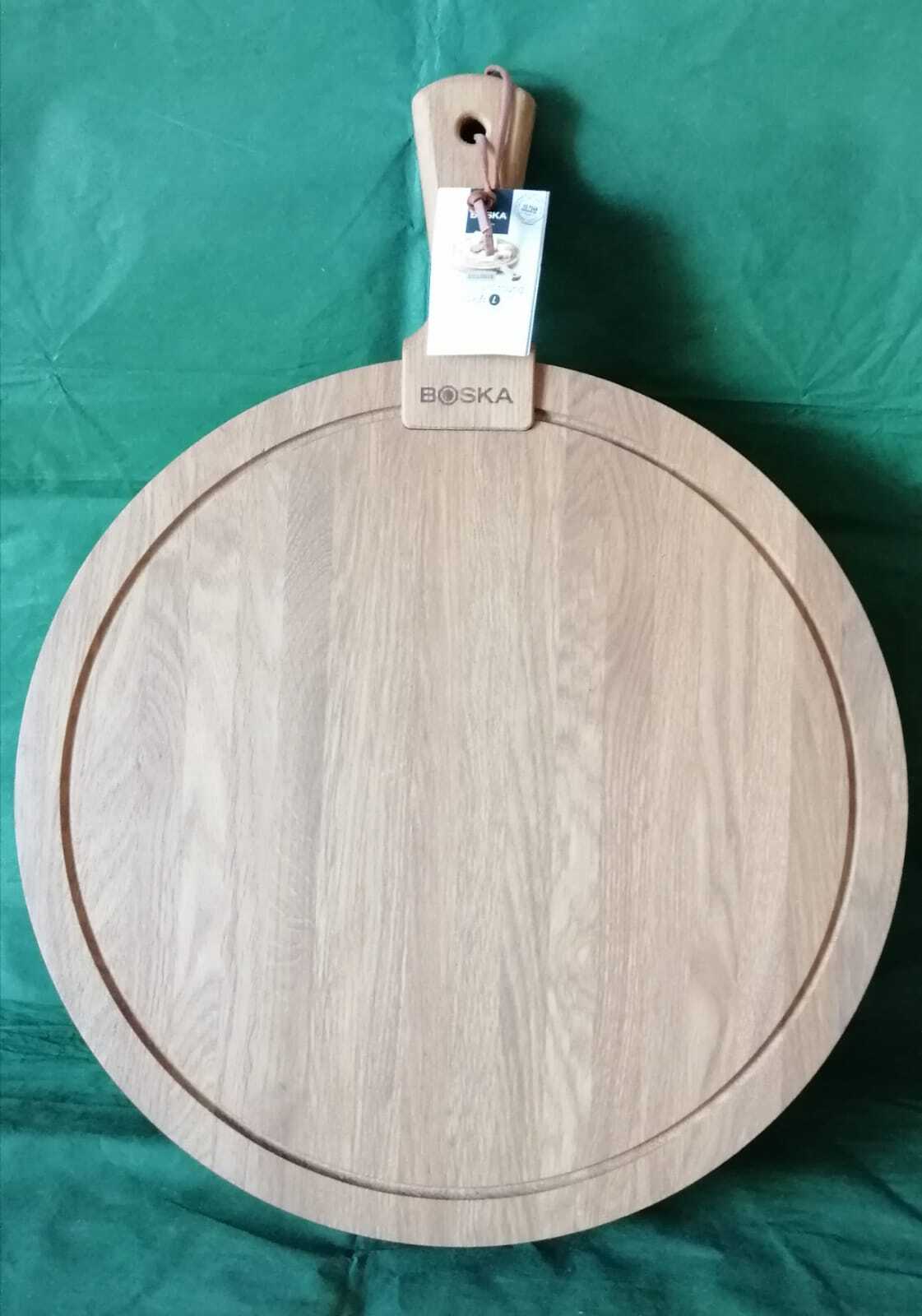 TAGLIERE LEGNO QUERCIA BOSKA CM.30X3 TONDO TAPAS FORMAGGI APERITIVI VASSOIO