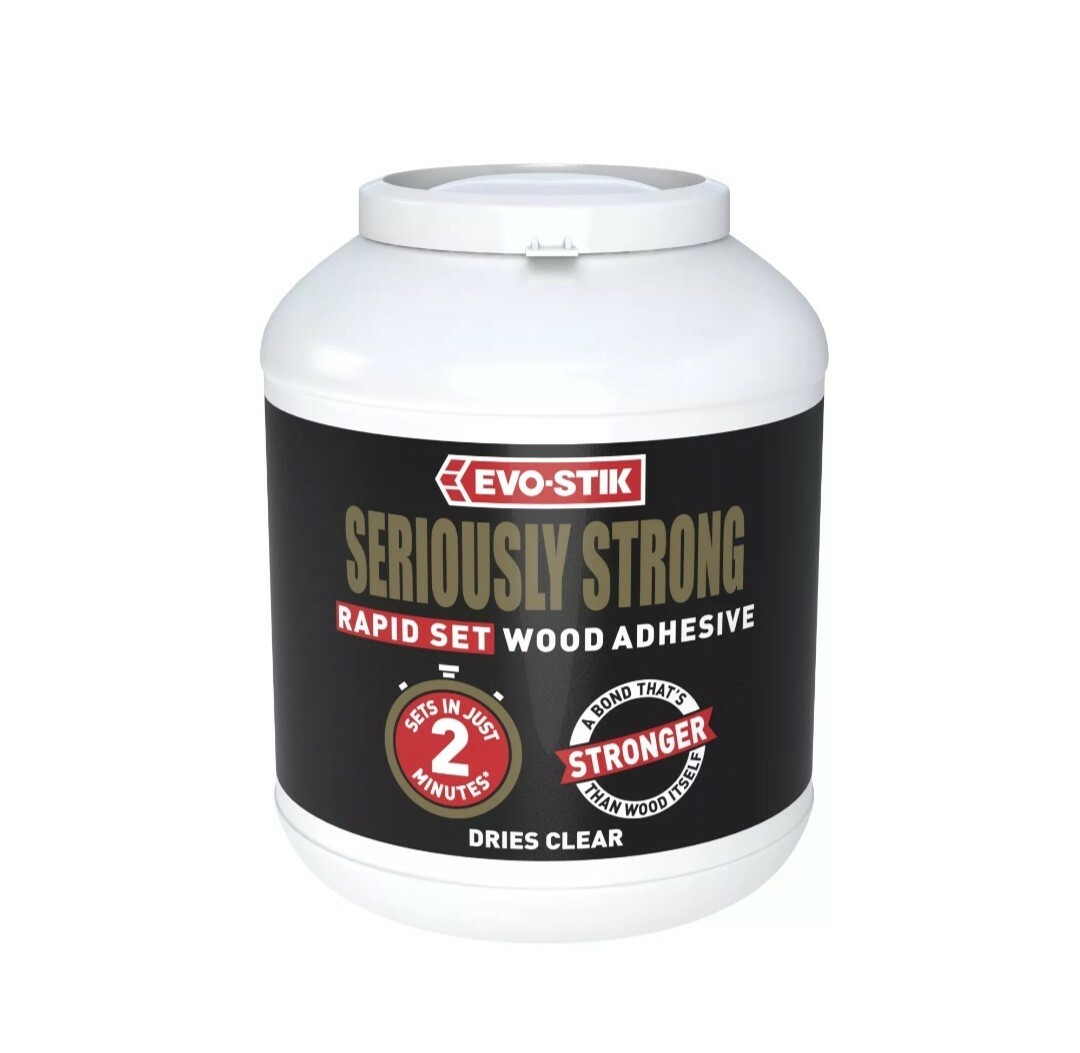 2 x EvoStik Seriously Strong Rapid Set Wood Adhesive Glue 650g Tubs