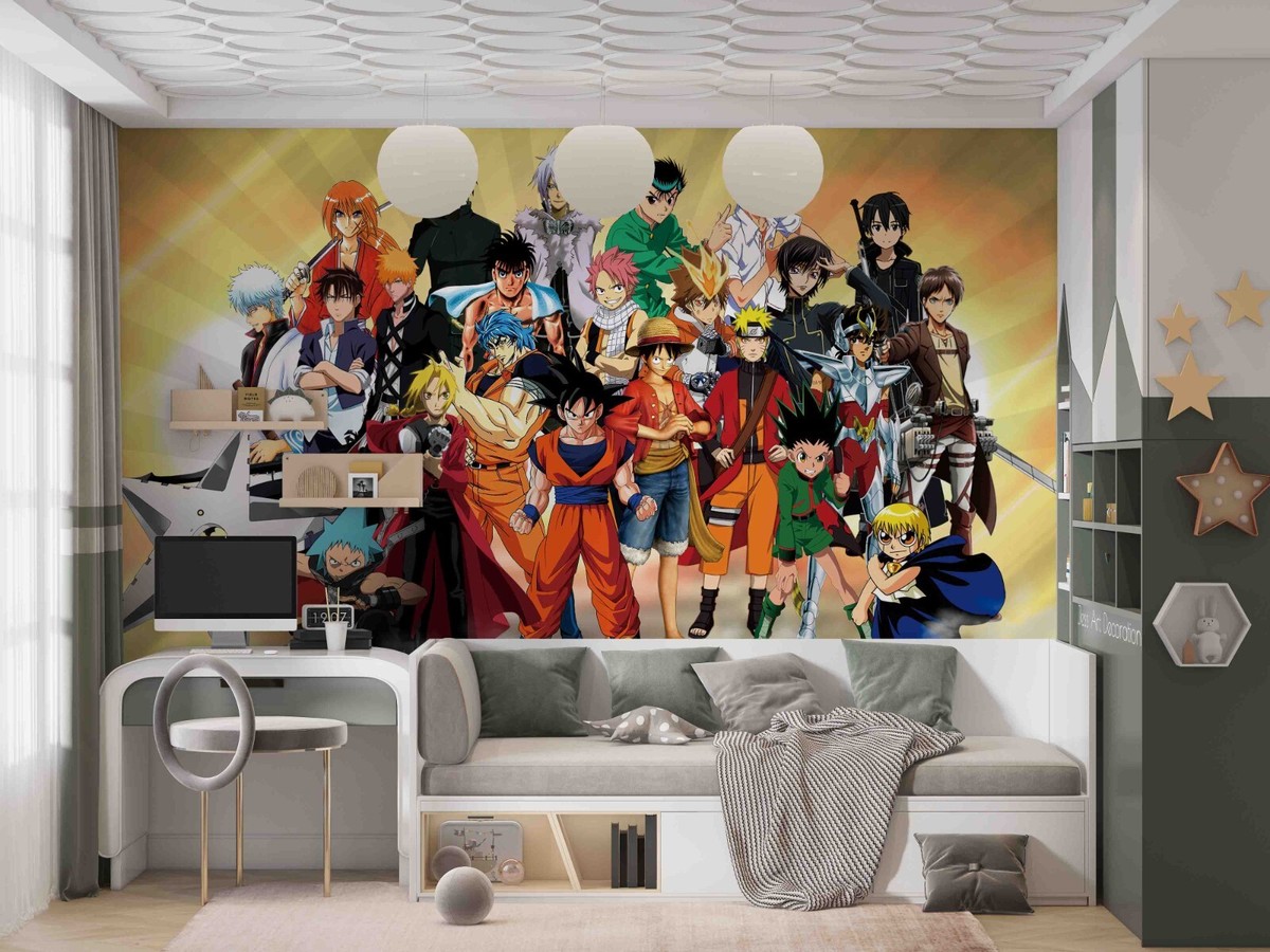 3D One Piece Cartoon Monkey D Luf Self-adhesive Removeable