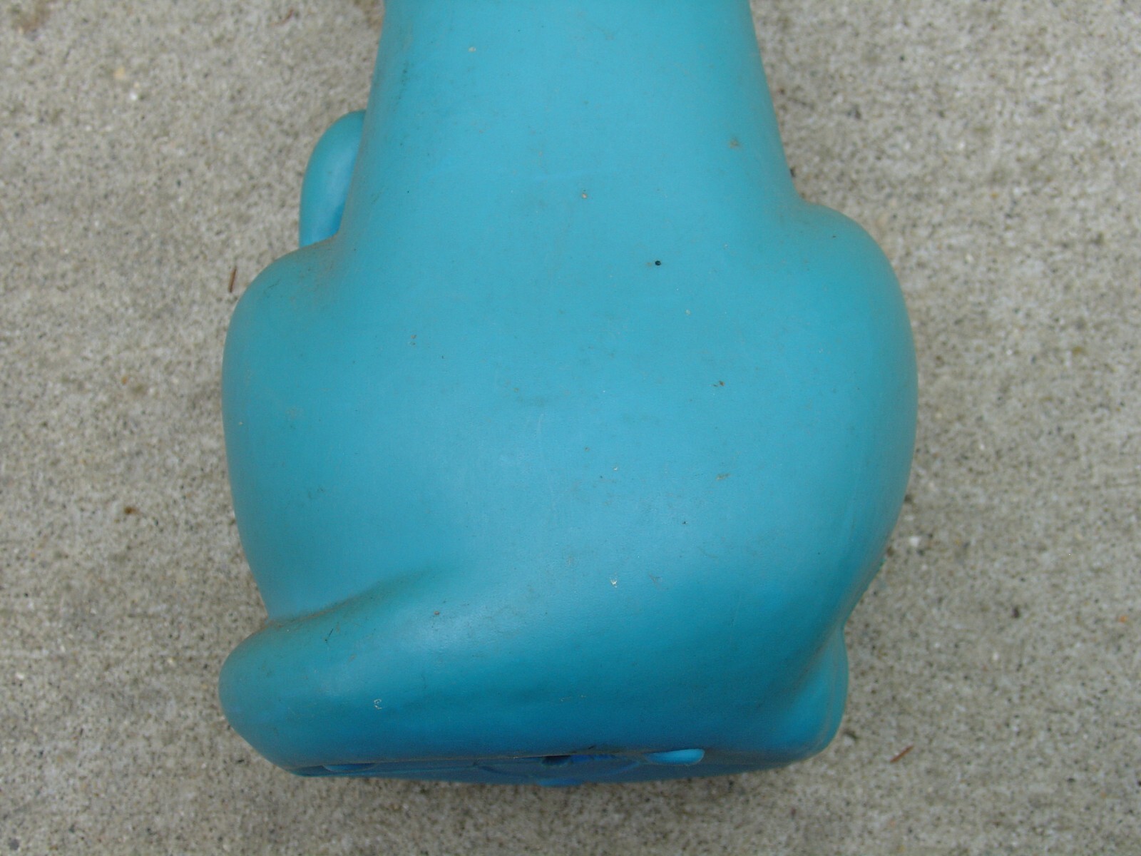Vintage Plastic Blow Mold Seated Pet Kitty Cat Bank Blue w/ Green Eyes 16"