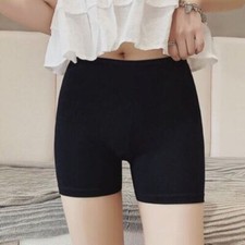 Ladies Mini Shorts Hot Pants Women Stretchy Cotton Cycling Sports black white ML