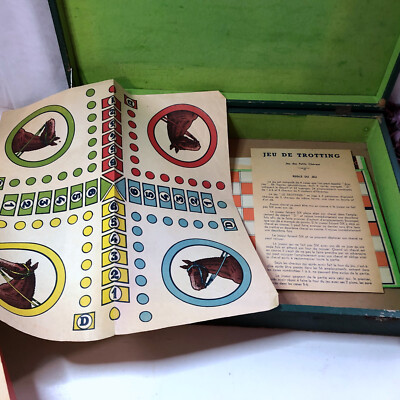Mallette De Jeux De Société Ancienne XIXe - Bois, Carton, Papier - Plus De 10 Jeux