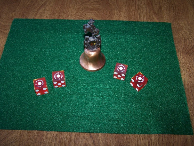VINTAGE LAS VEGAS COLLECTORS TRIO: COPPER BELL & DICE