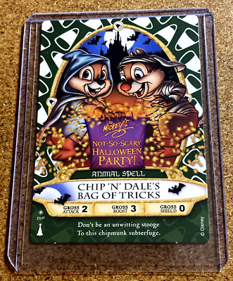DISNEY SORCERERS OF THE MAGIC KINGDOM CHIP  N  DALES BAG OF TRICKS #1 PARTY CARD