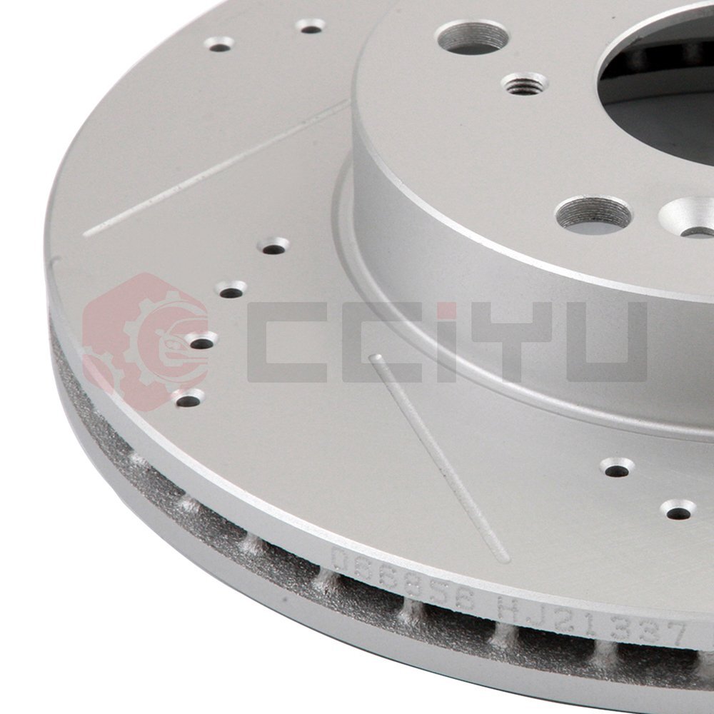 Front Drilled & Slotted Brake Rotors Ceramic Pads Fits Honda Civic LX 1