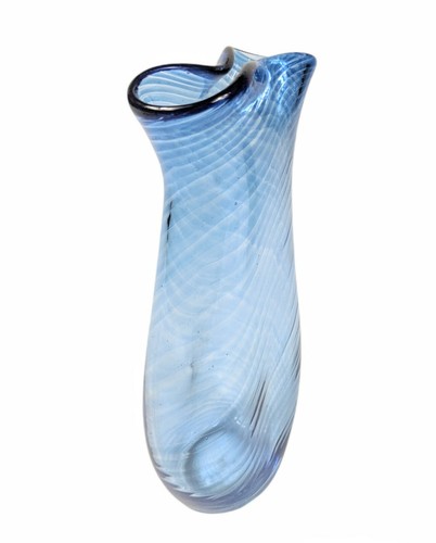 Blown Art Glass Vase Blue Swirl Artisan Andrew Weill Manchester Hot Glass - Picture 4 of 11