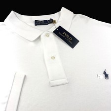 Polo Ralph Lauren Big  Tall Mens Solid White Cotton Short Sleeve Polo Shirt