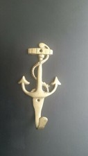 Nautical coat hook solid cast brass  w 3" h 6" distance out 1 3/16 " 