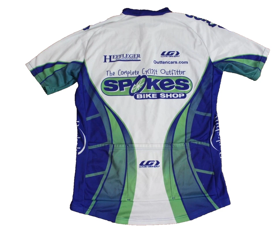 Camiseta masculina Louis Girneau Spokes loja de bicicletas malha ciclismo M - Imagem 3 de 3