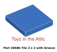 Lego 2x 3068b Blue Tile 2 x 2 with Groove 10497 Galaxy Explorer