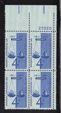 #1186 - 4¢ Workman's Compensation Issue - MNH Plate Block 4