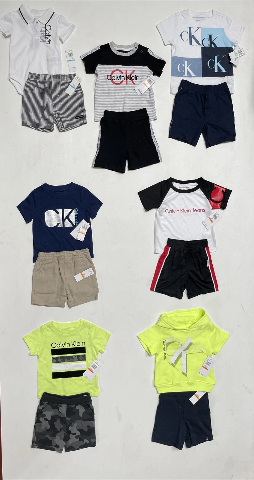 Calvin Klein Short Sets, Baby-Toddler Boy; Sizes 0/3 M thru 4T, NWT $55