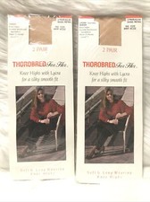 Vintage Thorobred For Her Warm Beige Nylon Knee Highs 4 Pairs New 20 Denier