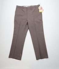 Deadstock Vintage 70s Streetwear Mens 40x30 Knit Wide Leg Chino Pants Brown USA
