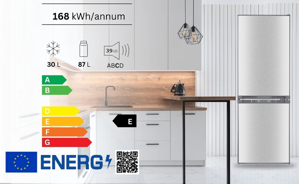 PKM Kühlgefrierkombination KG230KHEIX 173L Inox silber Kühlschrank LED - Bild 4 von 4