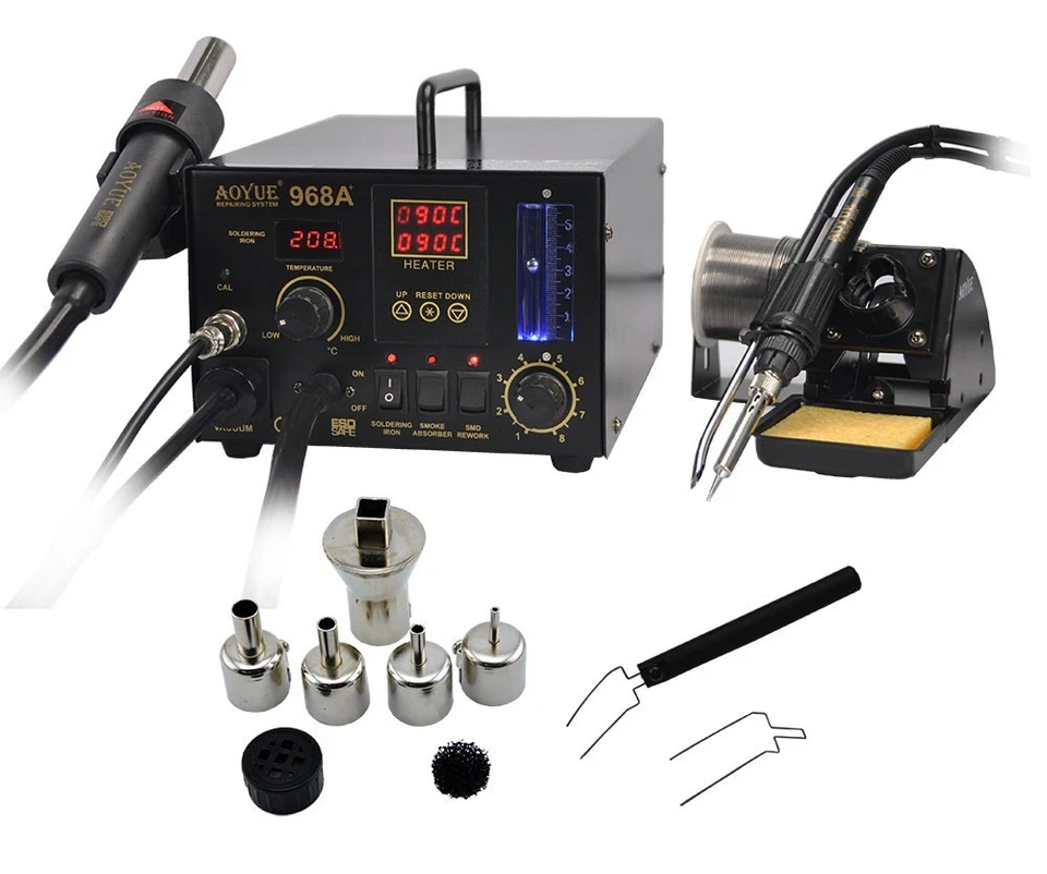 AOYUE 968A+ SMD/SMT Hot Air 3 in1 Repair & Rework Station 220v 200-480°C FAST - Image 2 of 4