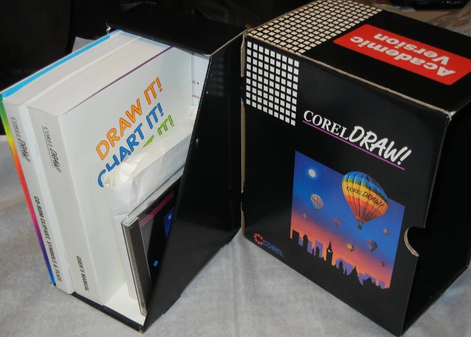 Corel DRAW! 3.0 Graphics Software CD 3.5 Box New in Box Complete Academic NOS - Image 2 of 4