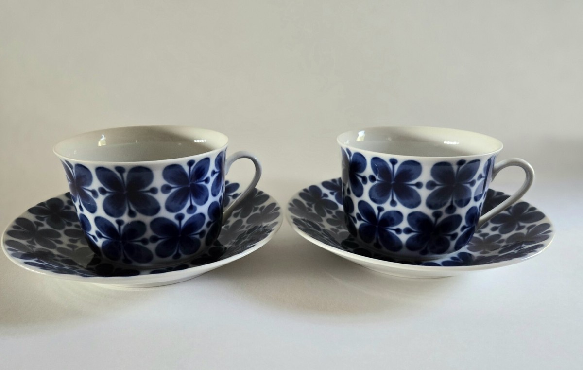 Rorstrand MON AMIE Sweden Flat Cups and Saucers TWO Sets | eBay