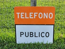 Public Telephone Metal Sign Original Telefono Publico 24" X 24"
