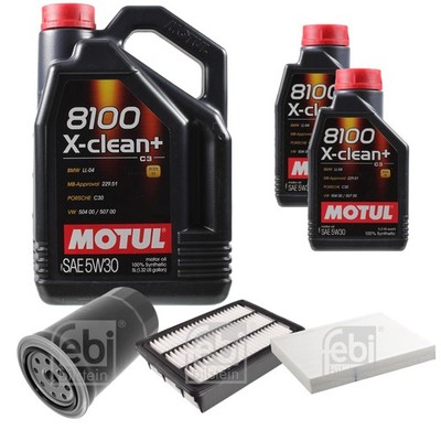FEBI BILSTEIN Inspektionspaket 7L Motul 8100 X-clean+ 5W30 für Hyundai Santa Fé