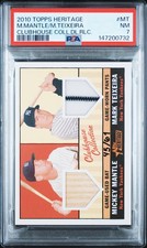 2010 TOPPS HERITAGE #MT MICKEY MANTLE MARK TEIXEIRA 45/61 PSA 7 POP 1