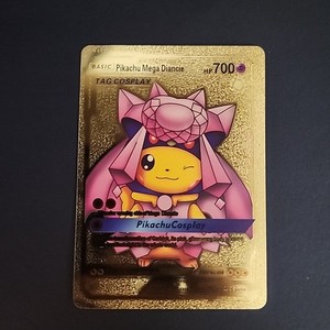 tag cosplay pokemon cards value Pokmon Pikachu Mega Altaria Tag Cosplay Gold Foil Fan Art Card GEM MT 10