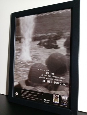 Rare Medal Of Honor Frontline PC PS2 Werbeblatt Poster Gerahmt Ad Page Framed