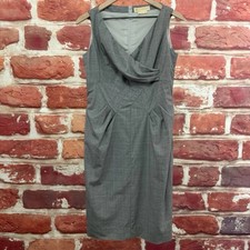 Michael Kors Italy Dress Womens 12 Gray Purple Wool Blend Plaid Casual Career