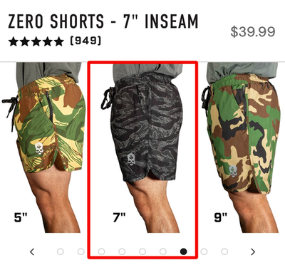 Zero Foxtrot Shorts 7” Mens Tiger Stripe Gold Running Gym