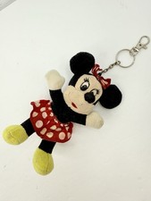 Disney Vintage Minnie Mouse 5.5  Mini Plush Stuffed Animal Bag Clip Keychain
