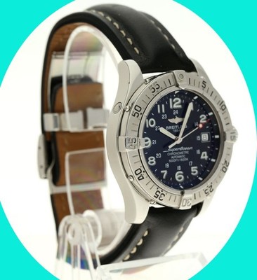 Breitling Superocean #A17360 Black Dial Automatic Date Watch 42MM Boxes Booklet