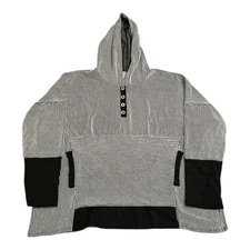 MoCo Boutique Black Pinstripe Cozy Hoodie Women 2XL Soft Casual Pullover NWT