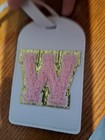 Luggage Tag With The Letter W White Leather — photo 1