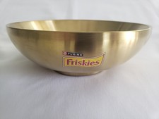 Purina Friskies Gato Comida Cuenco Plato Dorado Aluminio 5 Estrellas Promo NUEVO