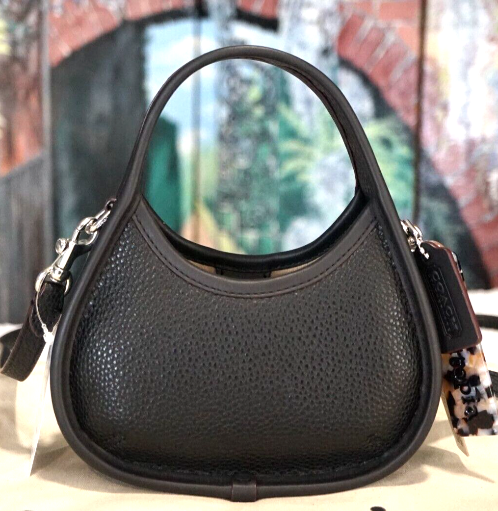 小物 coachtopia COACH ERGO MINI COACHTOPIA BLACK PEBBLE LEATHER CROSSBODY BAG