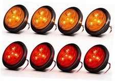 8 Pcs 2.5" LED Clearance Marker Lights,Round Truck Trailer Led Side 4R 4A