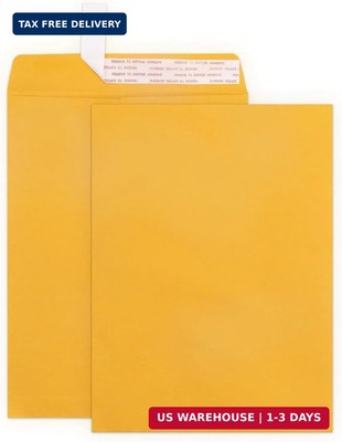Goefun 9x12 Manilla Envelopes Self Seal, 100 GSM Brown Kraft Large Envelopes for